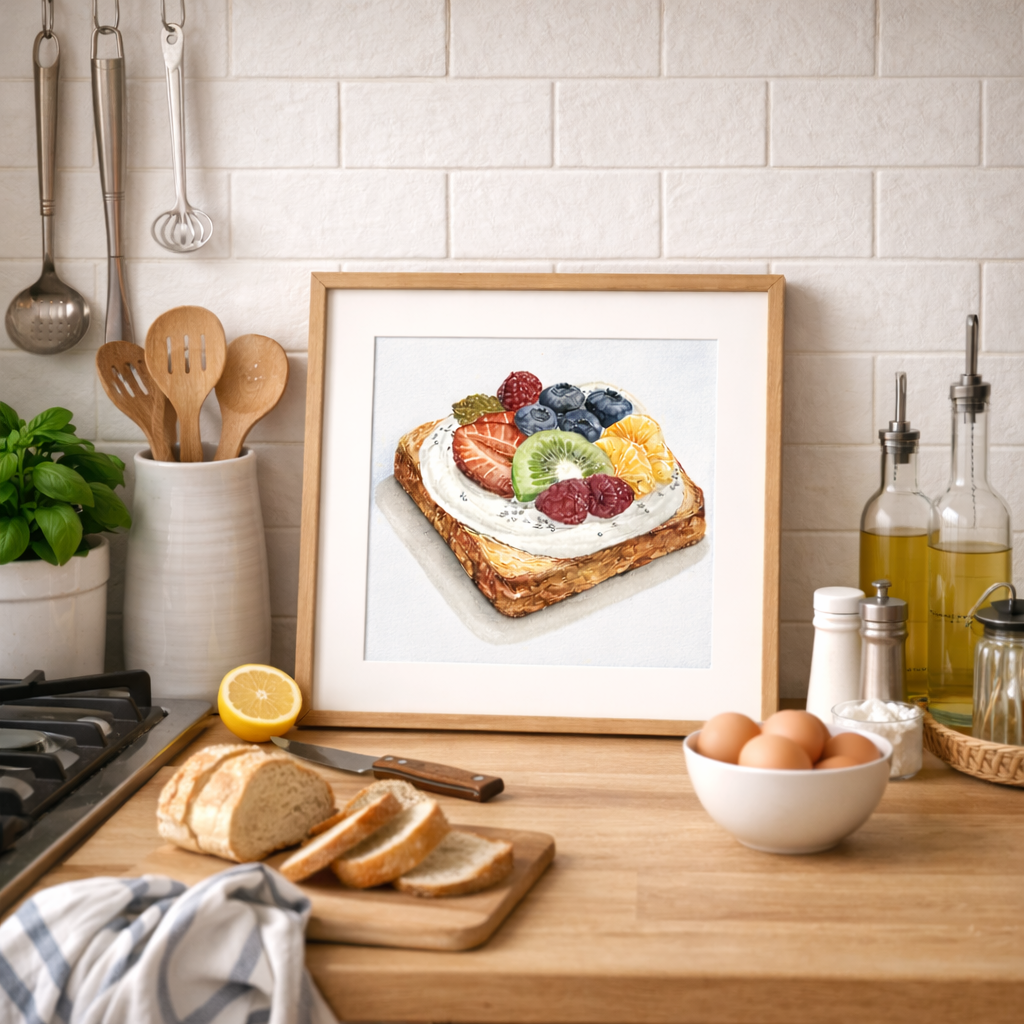 Morning Toast - Watercolor Fine Art Print