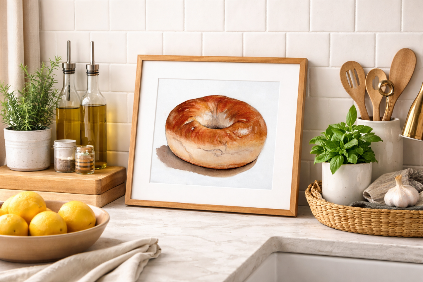 A Bagel – Watercolor Fine Art Print